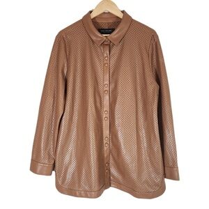 Marc New York Faux Leather Shacket Jacket Size Large